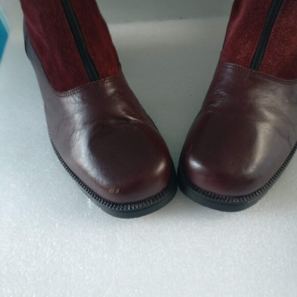 Made in Canada Cowhide Suede Thermal Fleece Lined Winter Boot Front Zip 11wide - Picture 8 of 9